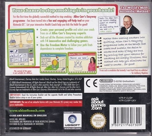 My Health Coach Stop Smoking With Allen Carr - Nintendo DS (B Grade) (Genbrug)